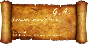 Gromen Atanázia névjegykártya